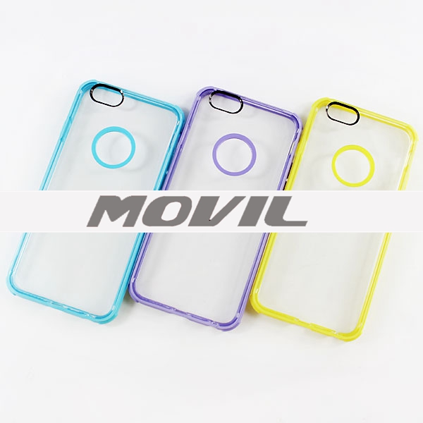 NP-1911 doble color TPU transparente funda para iPhone  6-13